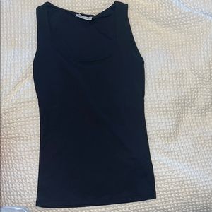 Zara black square neck tank
